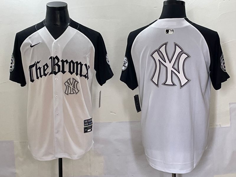 Men 2025 New York Yankees Blank White black Five generations Joint Name Nike MLB Jersey style 62340->new york yankees->MLB Jersey